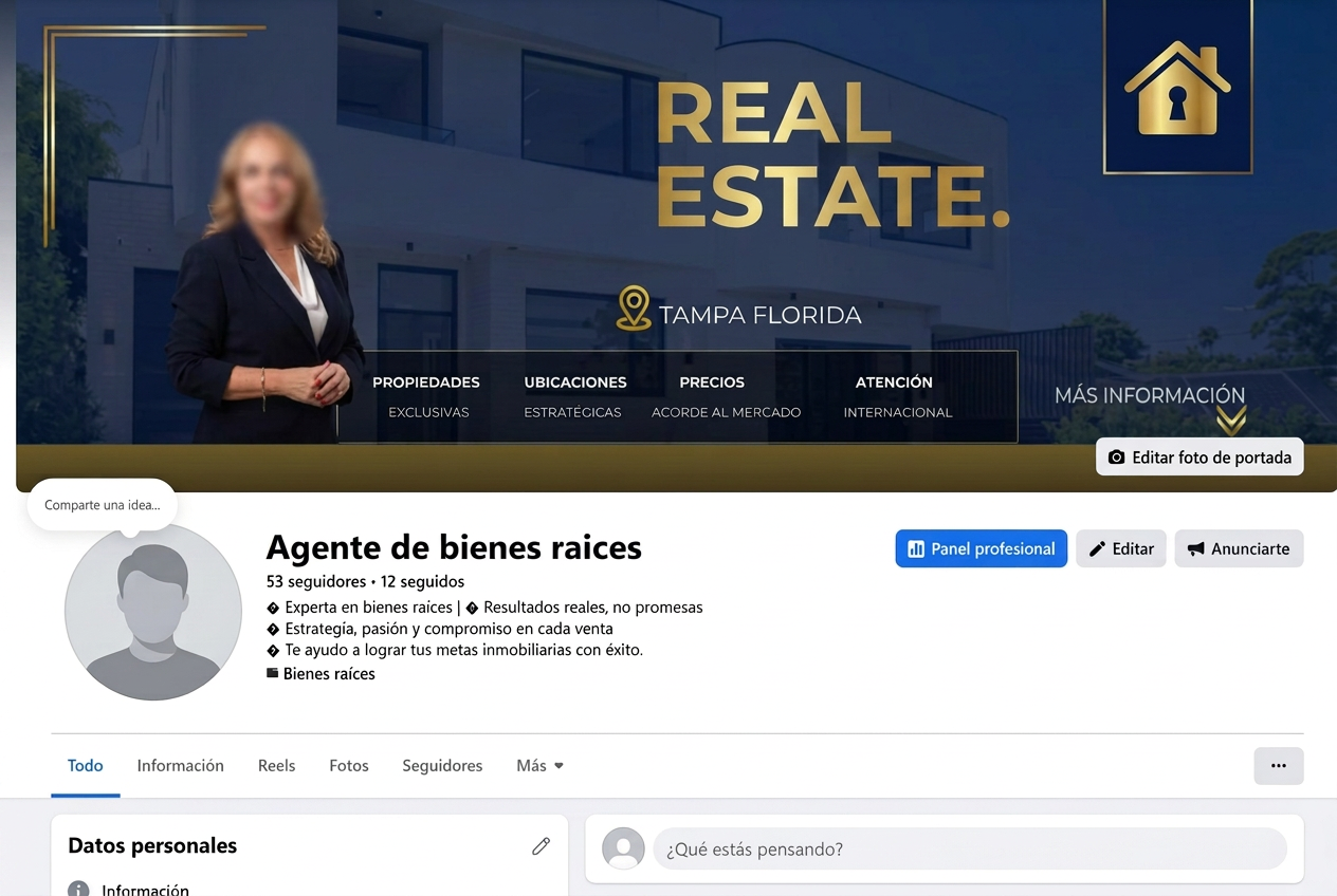 Después: la misma marca con portada profesional, colores e información ordenada